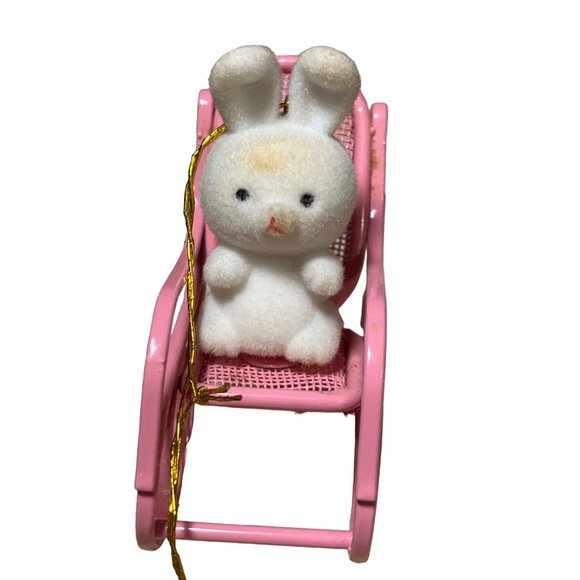 Avon Spring Bunny Collection-  Bunny in Baby Carriage & Rocker Ornaments - Picture 3 of 9